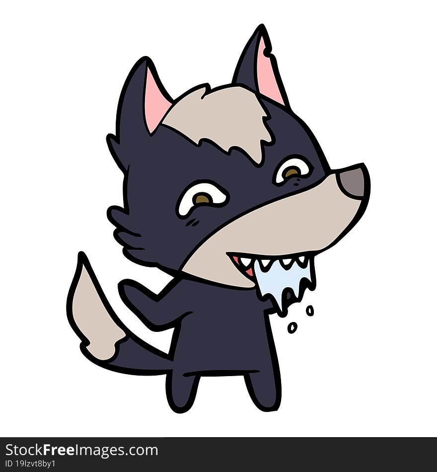 cartoon hungry wolf. cartoon hungry wolf