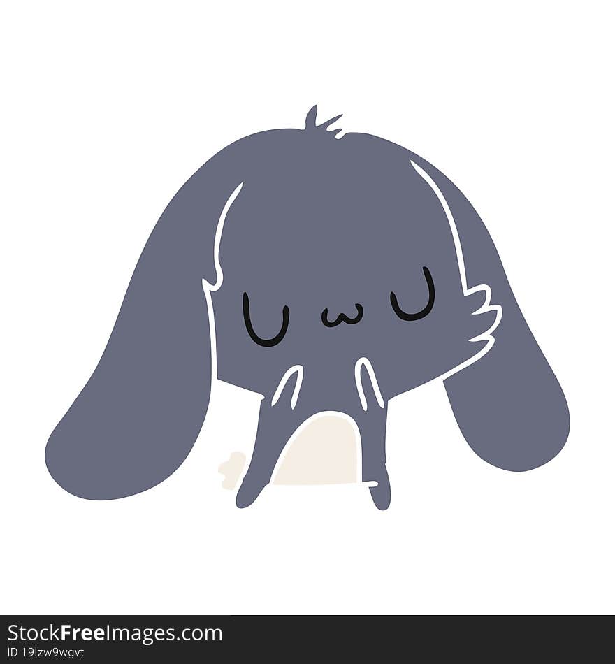 cartoon illustration kawaii cute furry bunny. cartoon illustration kawaii cute furry bunny