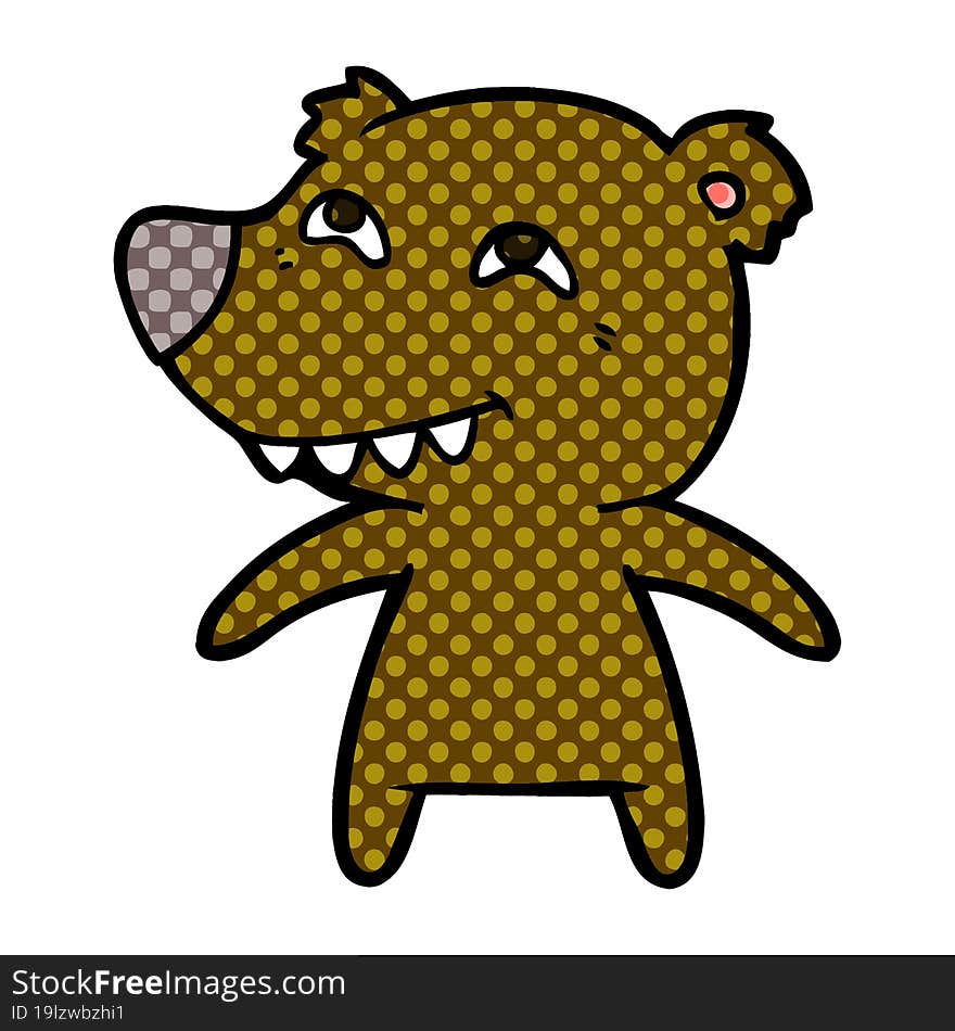 cartoon bear showing teeth. cartoon bear showing teeth