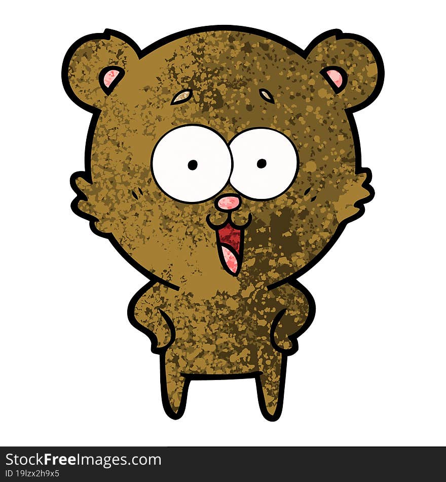 laughing teddy  bear cartoon. laughing teddy  bear cartoon