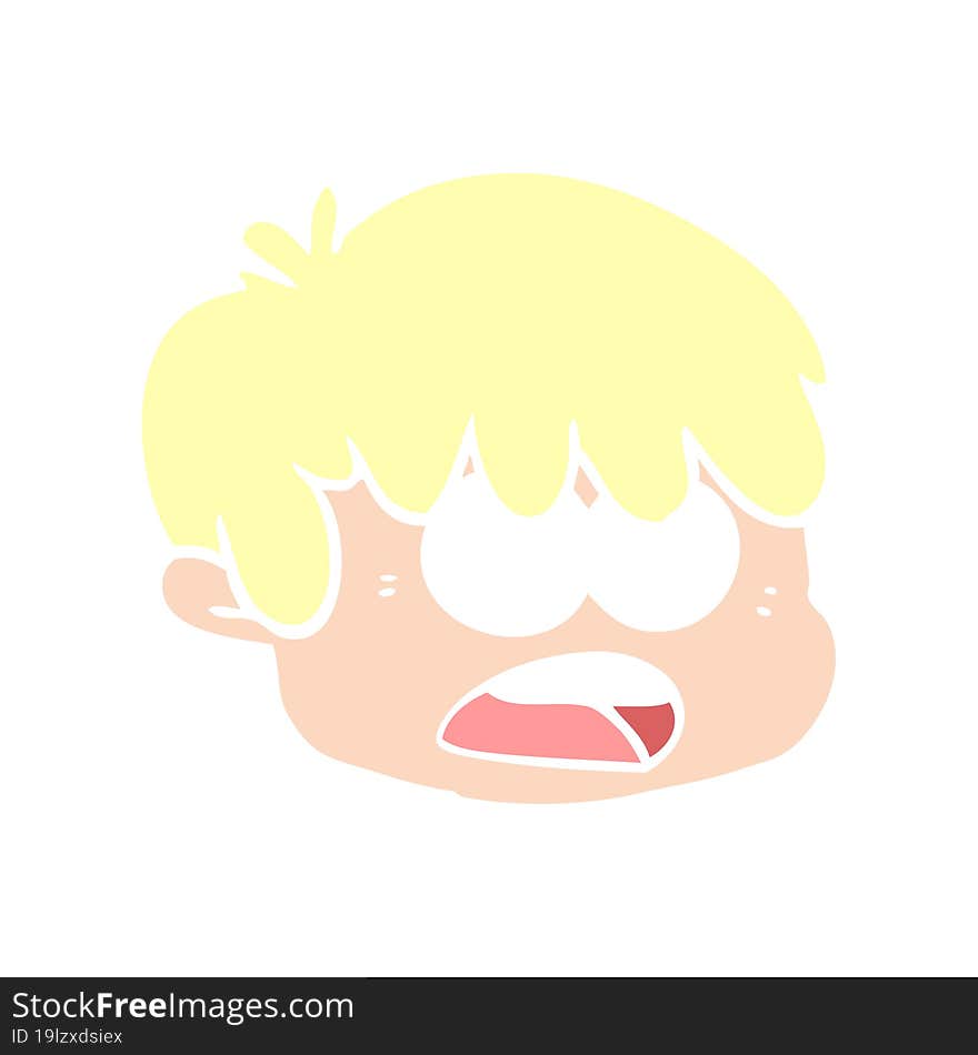 Flat Color Style Cartoon Male Face