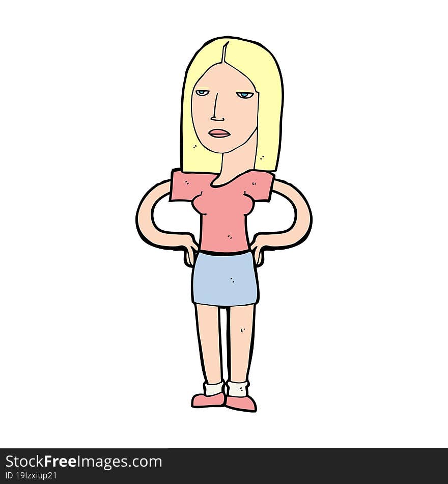 cartoon woman with hands on hips