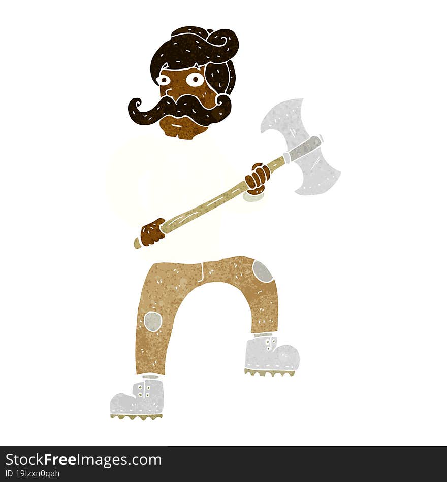 cartoon man with axe