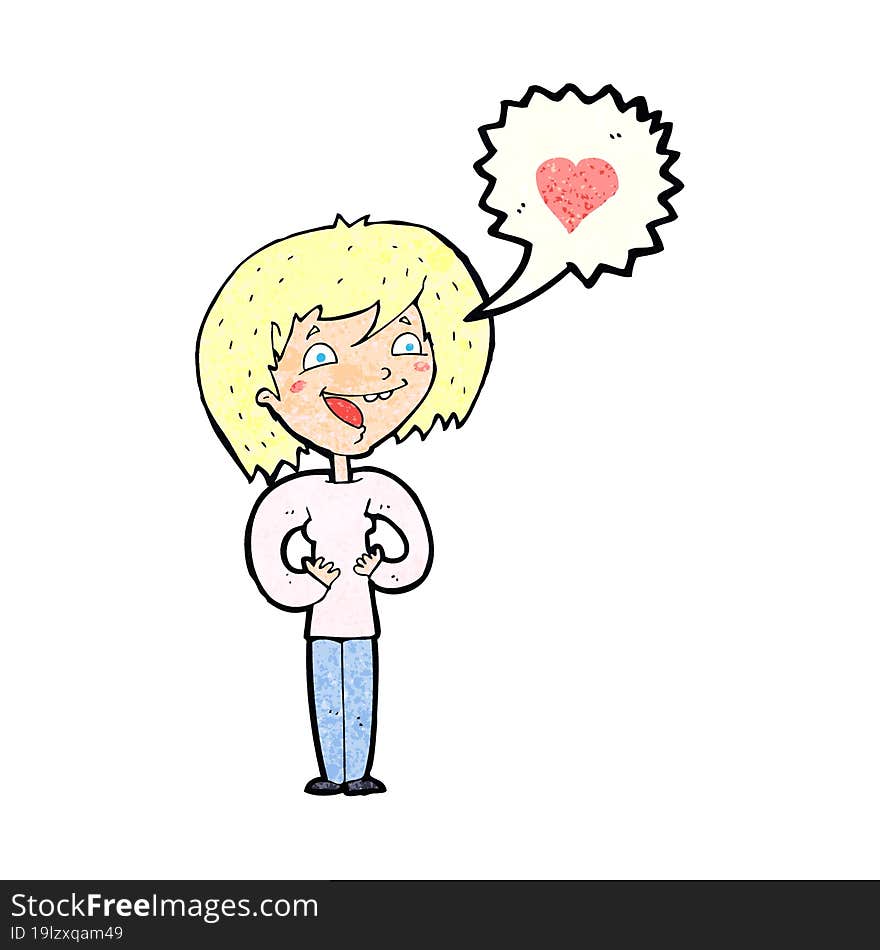 Cartoon Woman In Love