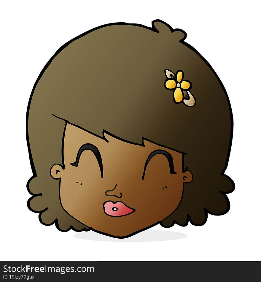 cartoon happy female face