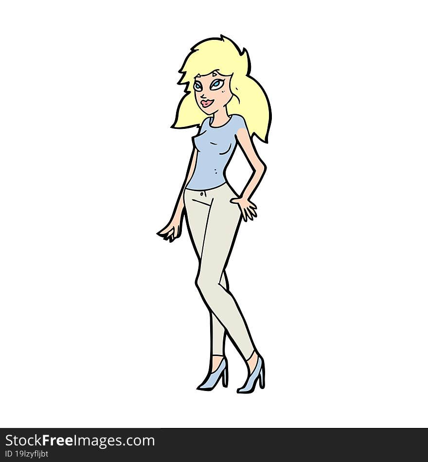 cartoon pretty woman