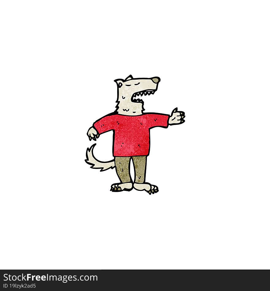 cartoon wolf in human clothing