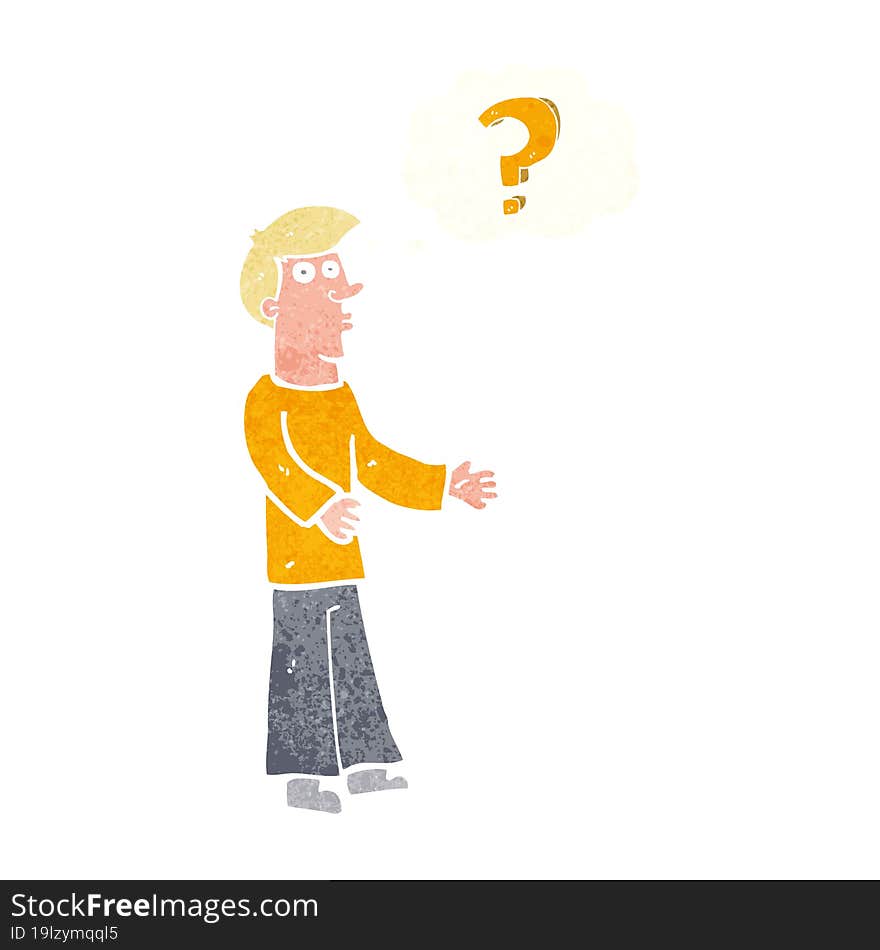 Cartoon Man Asking Question