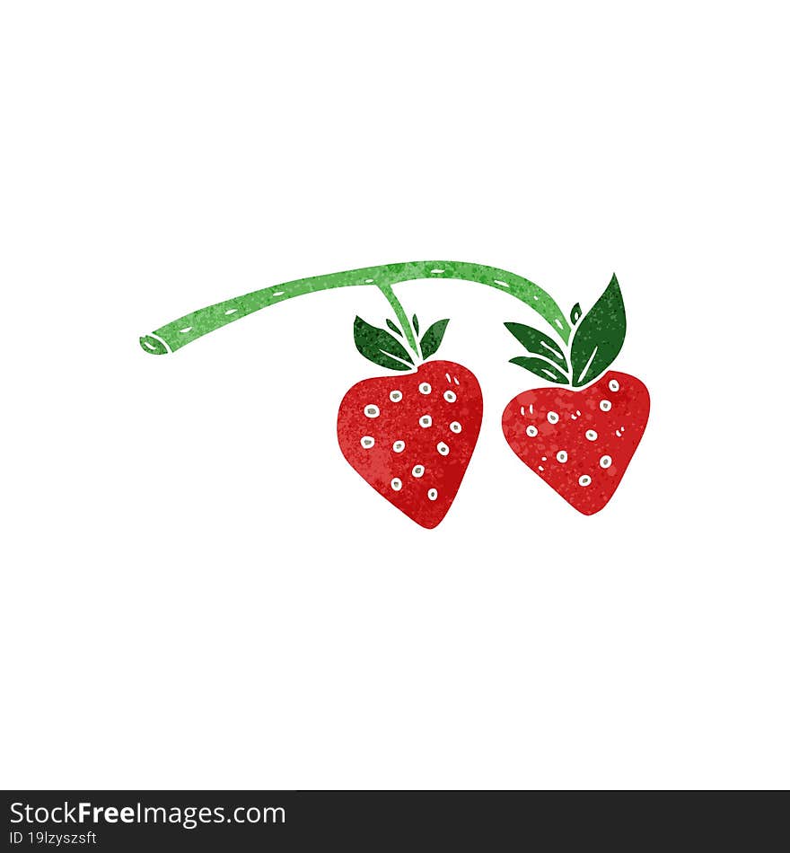 retro cartoon strawberries