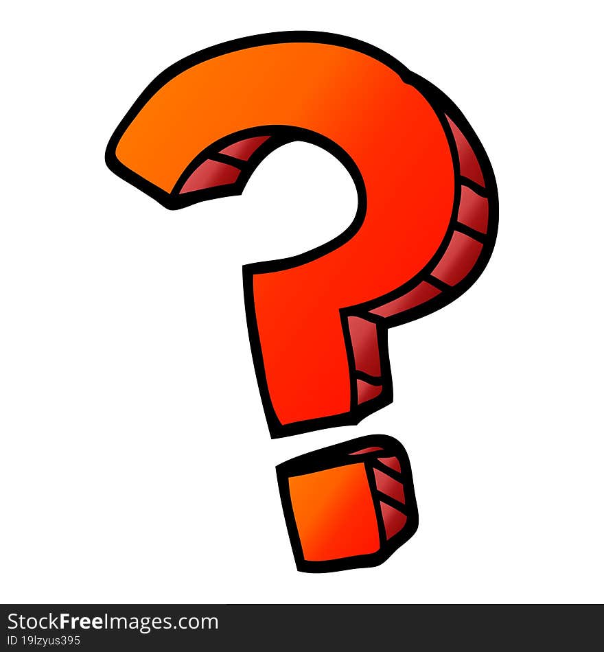 vector gradient illustration cartoon question mark