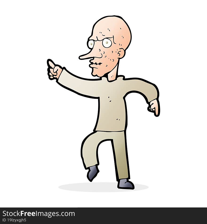 cartoon angry old man