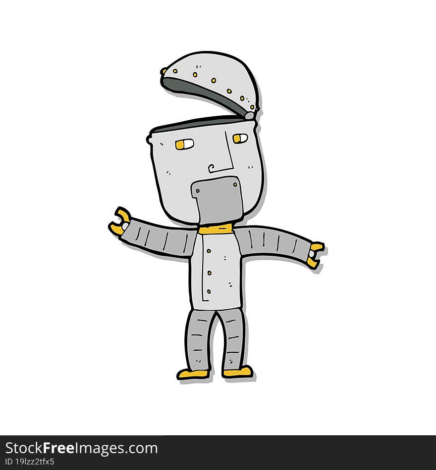 sticker of a cartoon funny robot