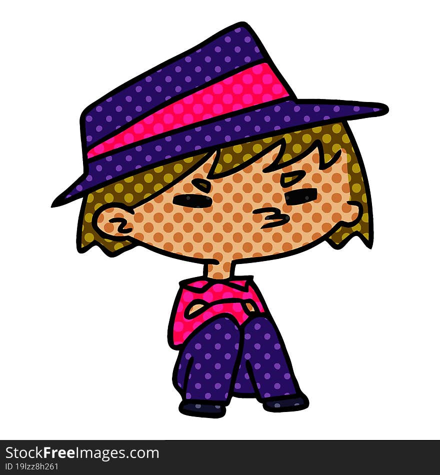 cartoon illustration of a kawaii cute boy. cartoon illustration of a kawaii cute boy