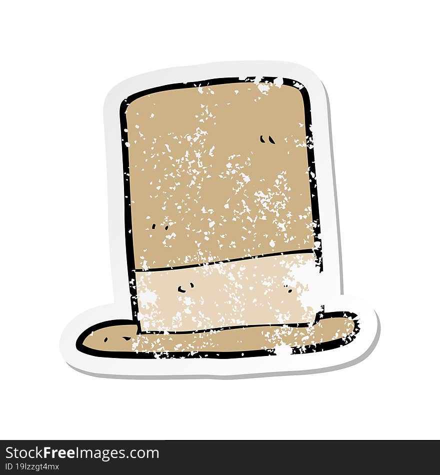 retro distressed sticker of a cartoon old hat