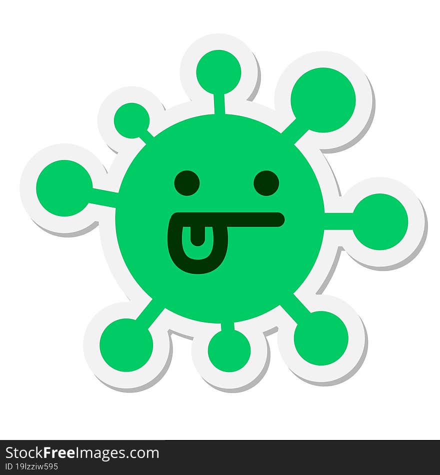 simple sticking out tongue virus sticker