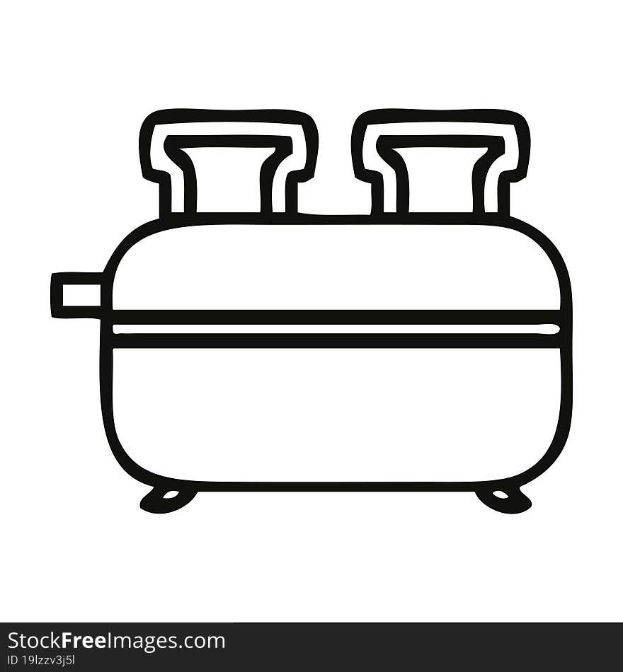 line drawing cartoon of a double toaster