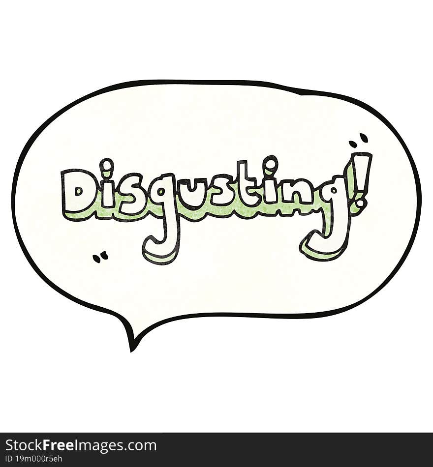 disgusting speech bubble textured cartoon