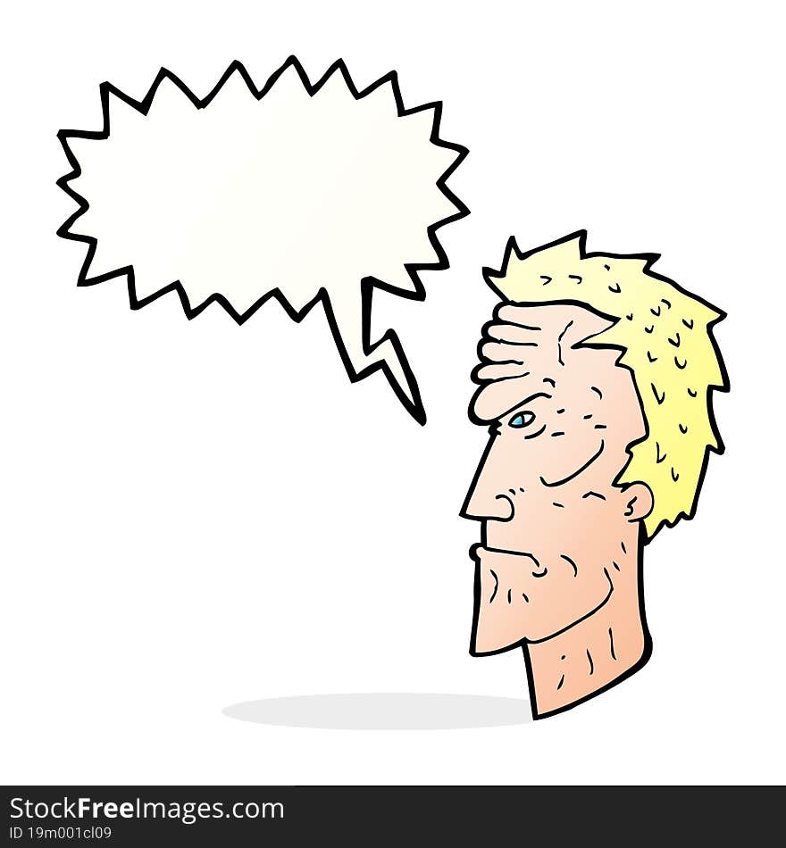 Cartoon Angry Face With Speech Bubble