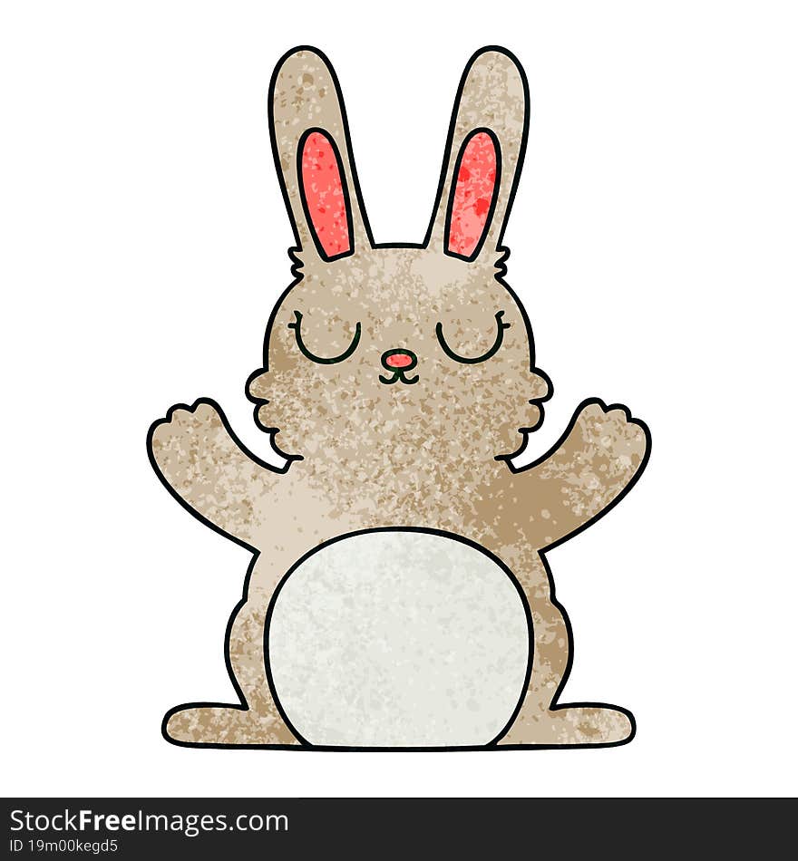 quirky hand drawn cartoon rabbit