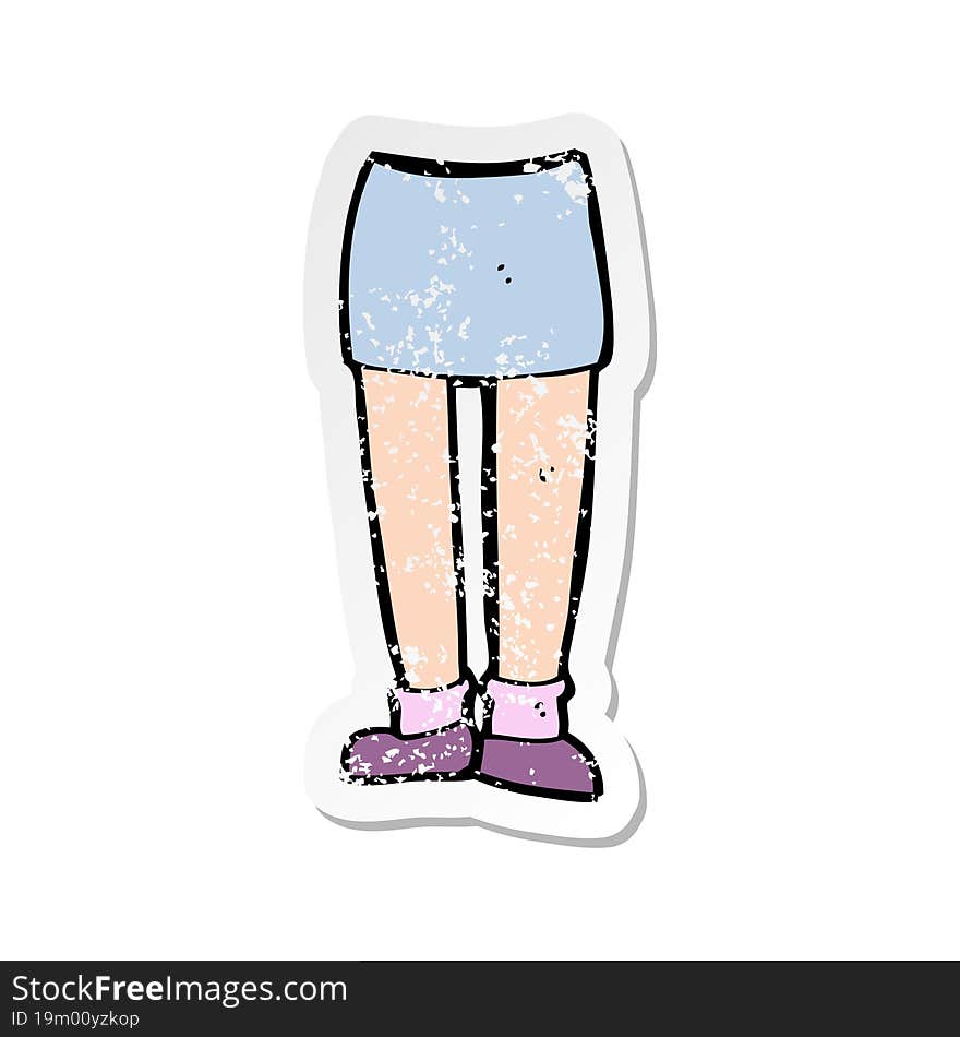 retro distressed sticker of a cartoon legs