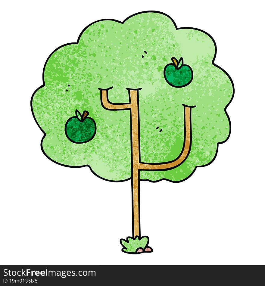 hand drawn quirky cartoon tree. hand drawn quirky cartoon tree