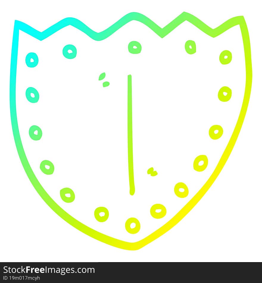 cold gradient line drawing cartoon shield