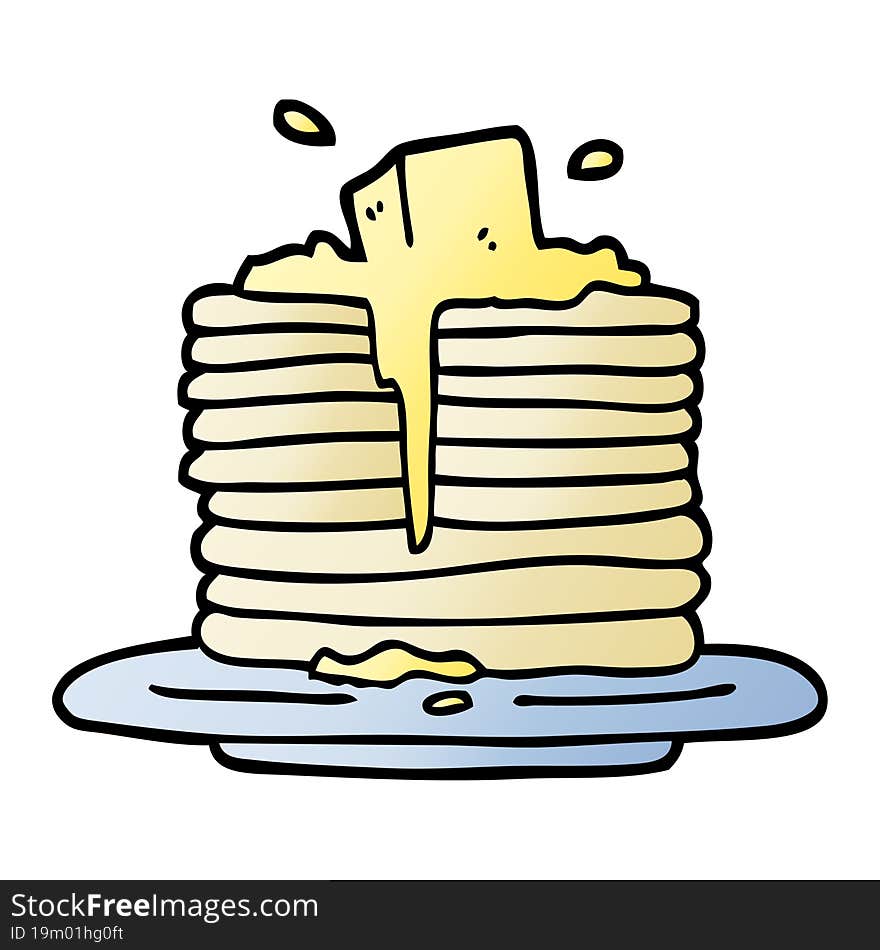 vector gradient illustration cartoon butter melting on pancakes