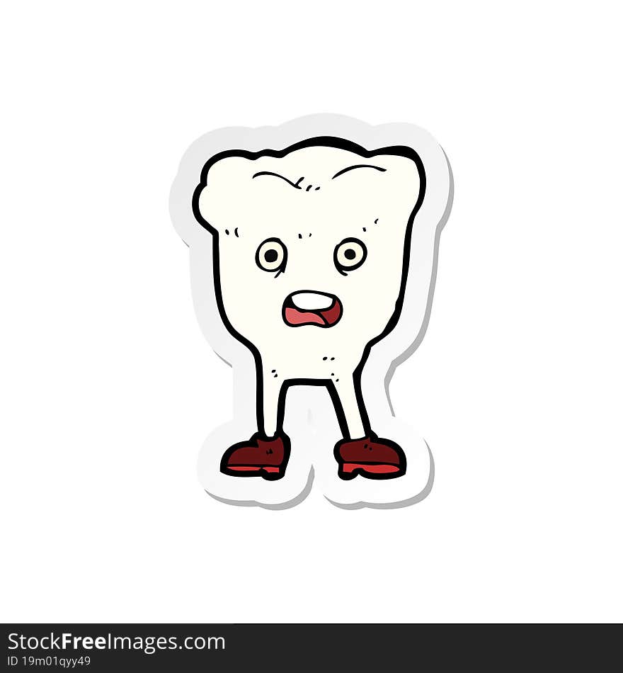 sticker of a cartoon tooth