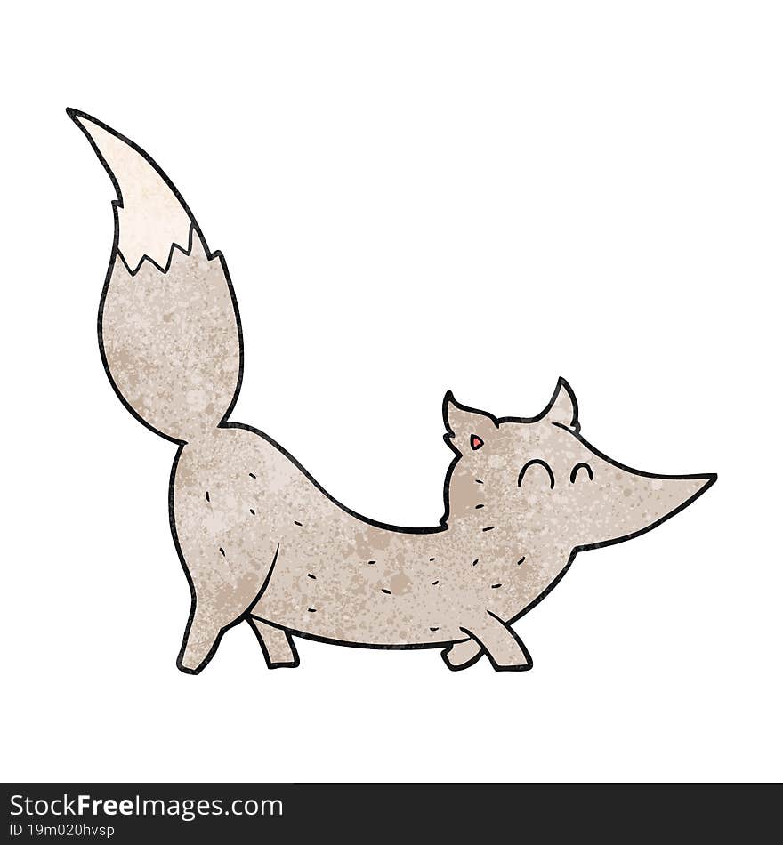 textured cartoon little wolf