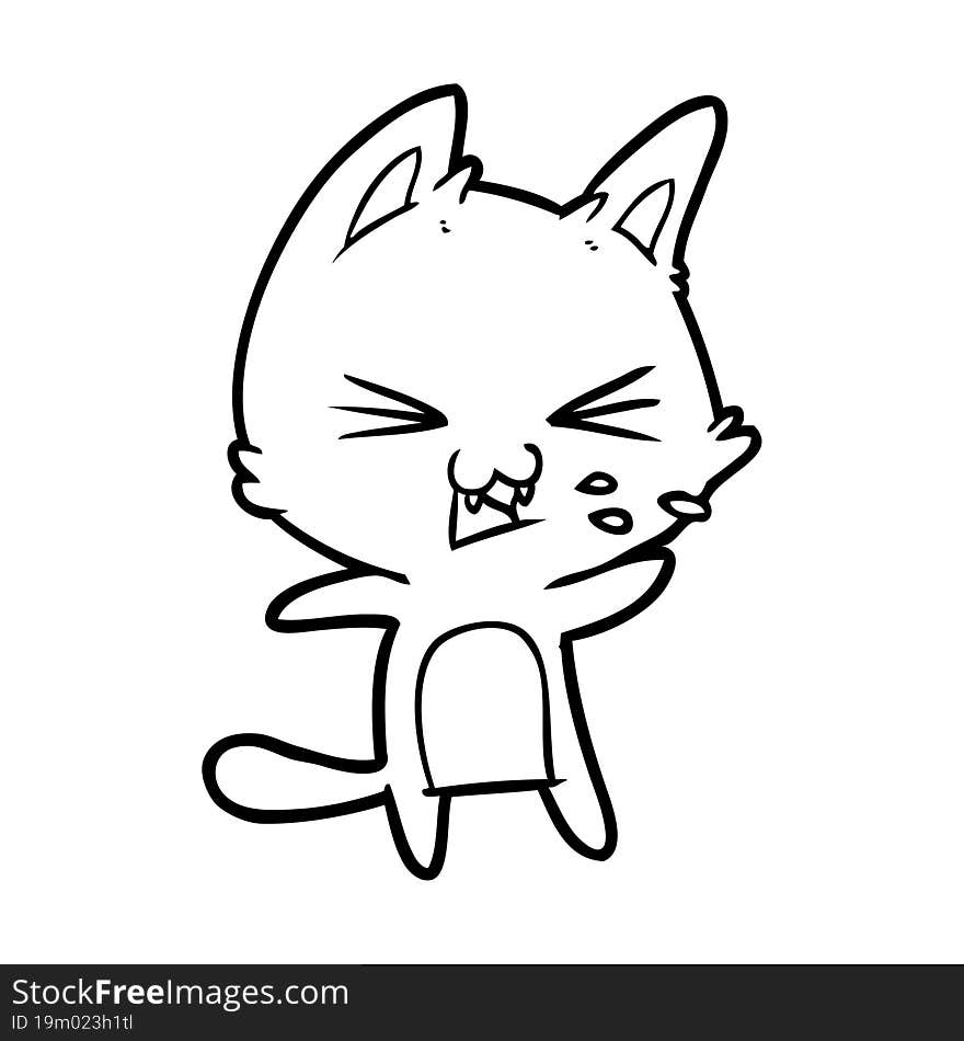 cartoon cat hissing. cartoon cat hissing