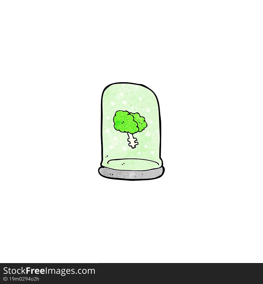 cartoon brain in jar