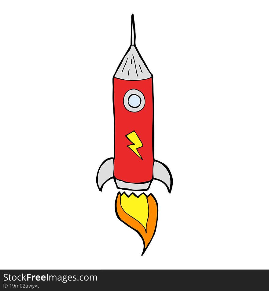 cartoon space rocket