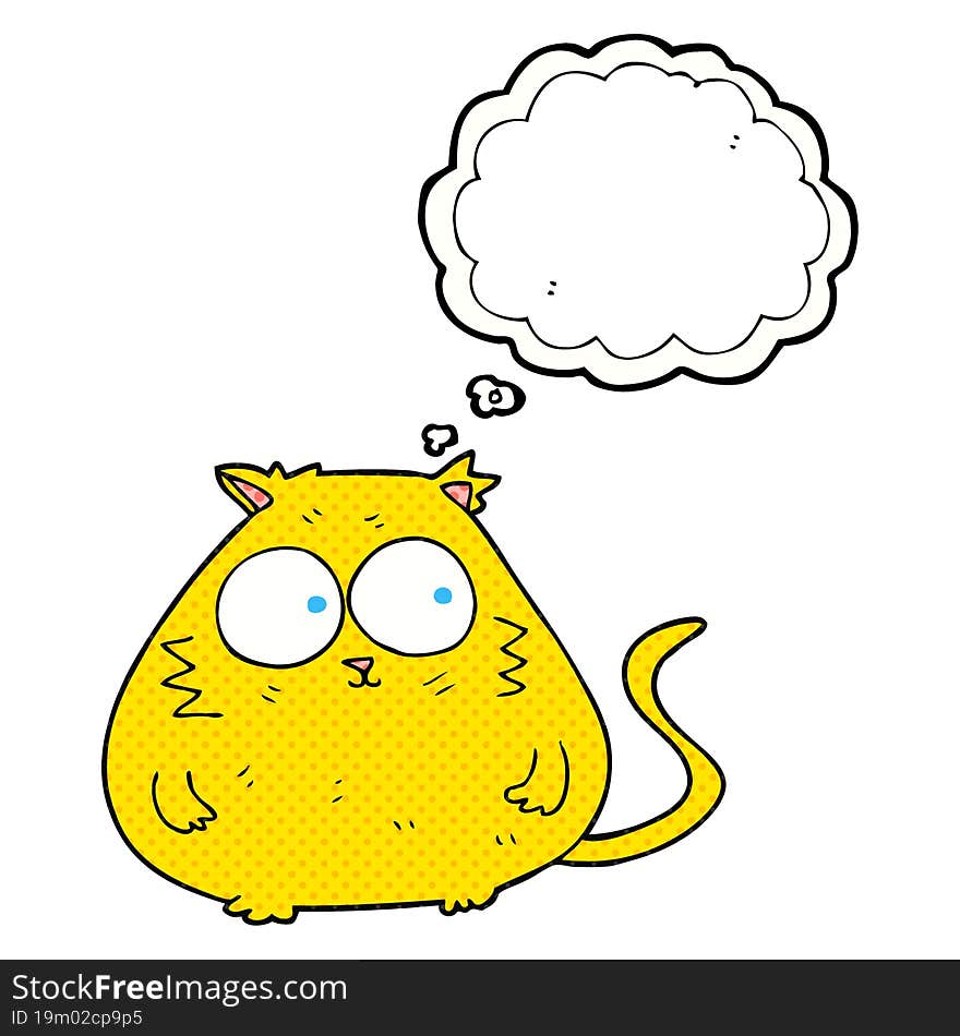 Thought Bubble Cartoon Fat Cat