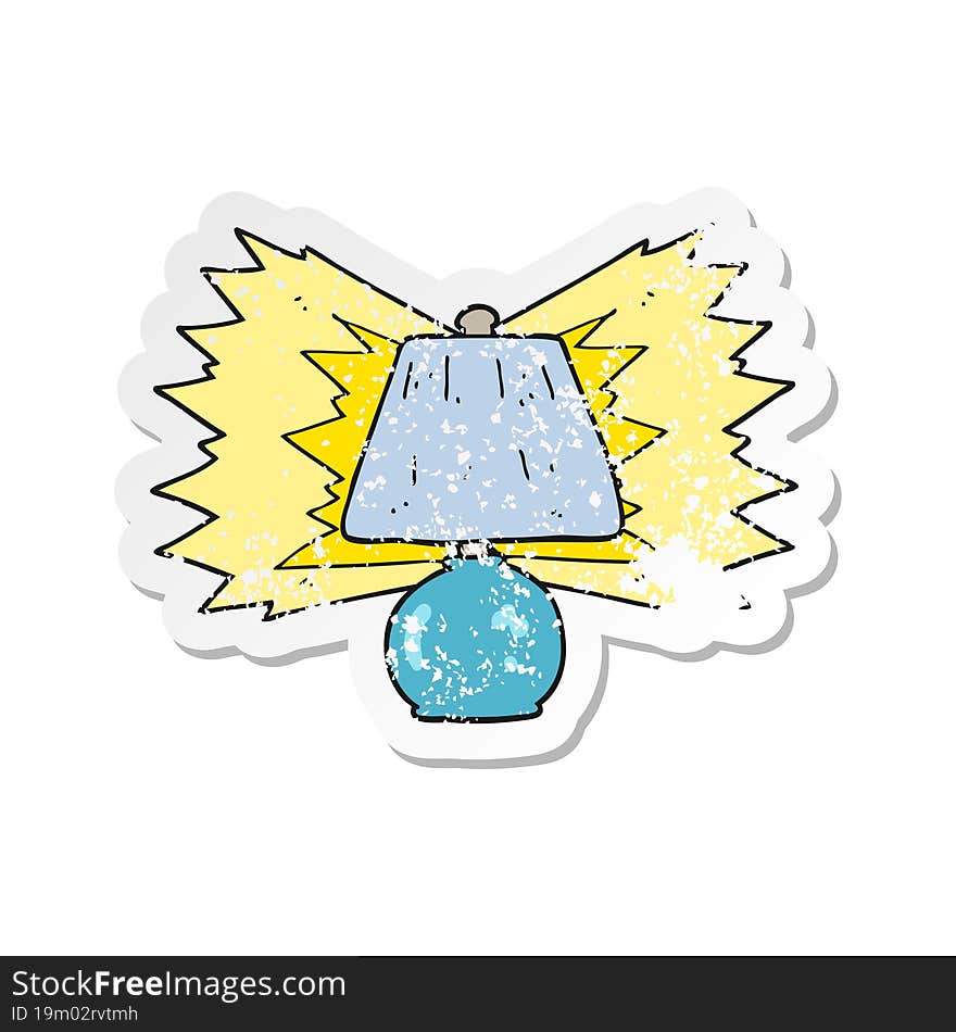 retro distressed sticker of a cartoon electric lamp