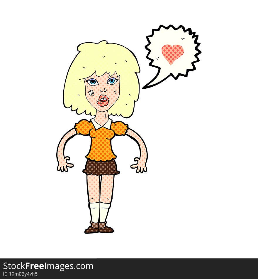 Cartoon Tough Woman In Love