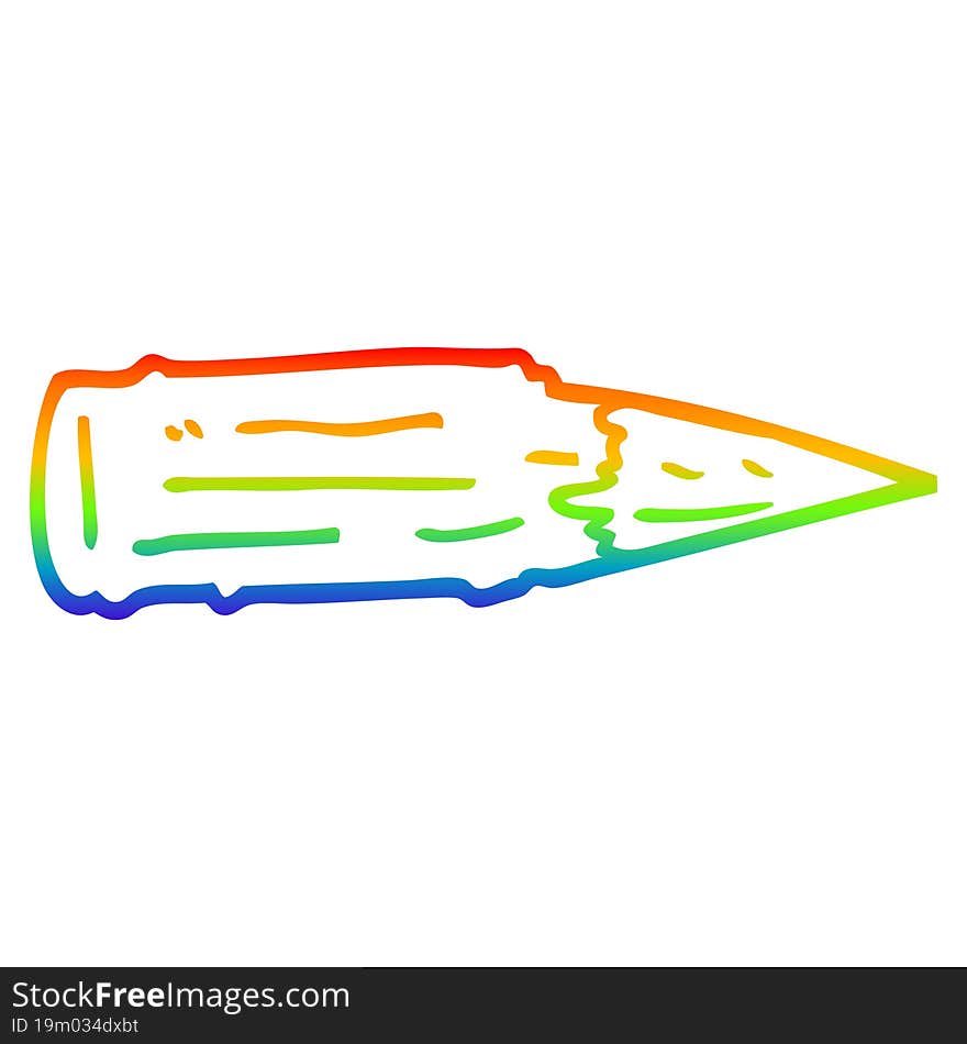 Rainbow Gradient Line Drawing Cartoon Wooden Stake