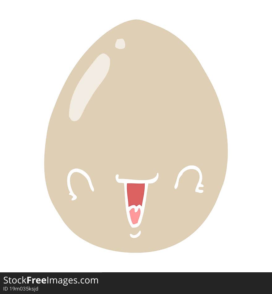 flat color style cartoon egg