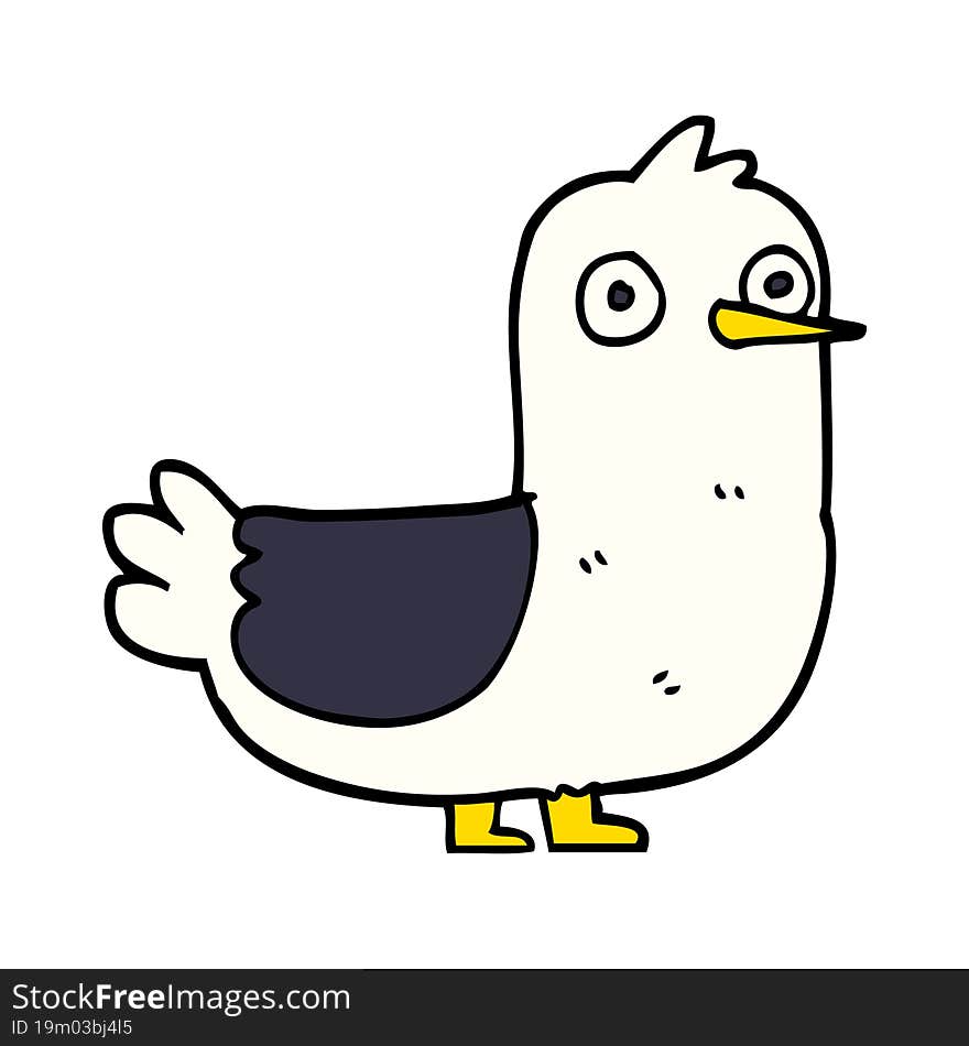 cartoon doodle seagull