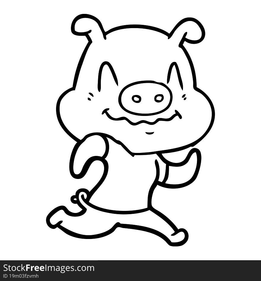 nervous cartoon pig. nervous cartoon pig