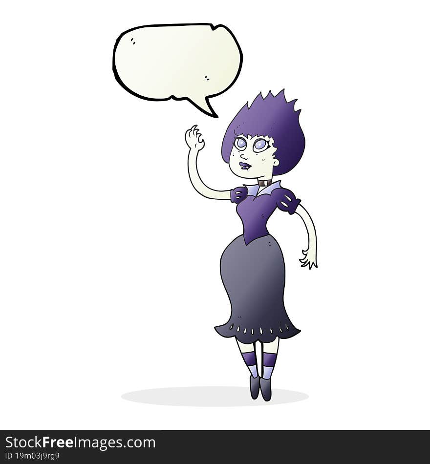 speech bubble cartoon vampire girl