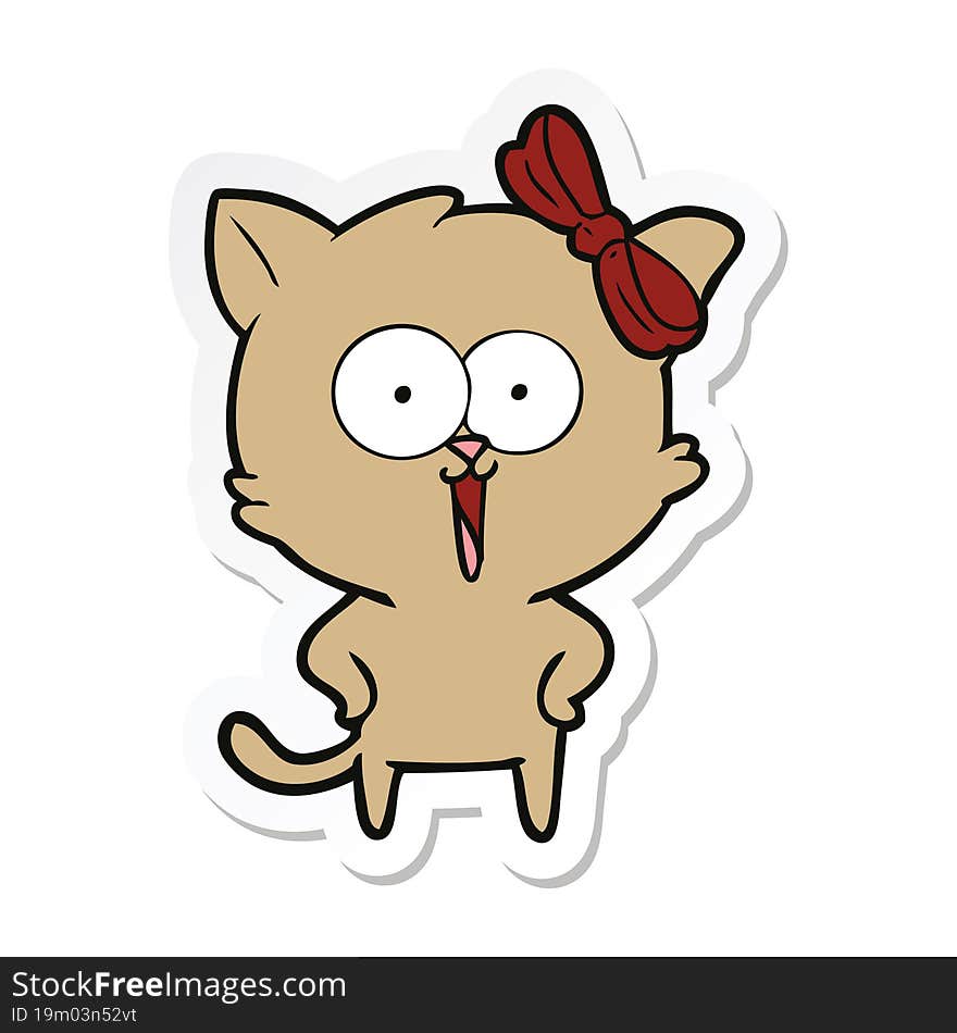 Sticker Of A Cartoon Cat