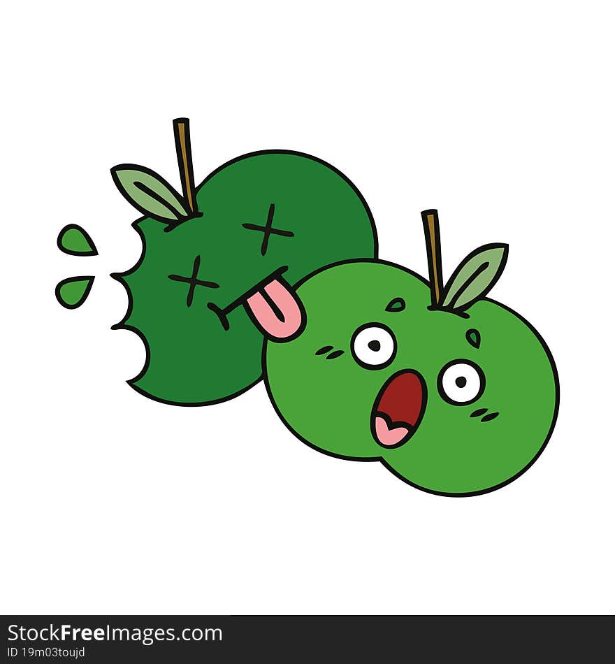 cute cartoon of a apples. cute cartoon of a apples