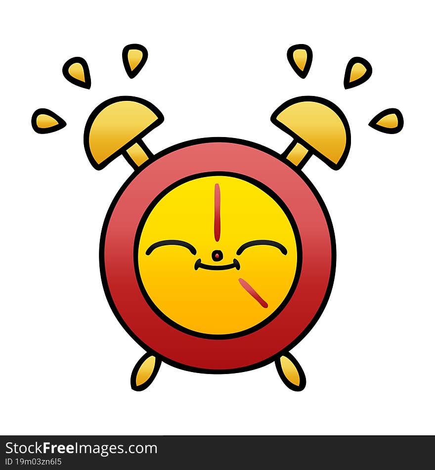 Gradient Shaded Cartoon Alarm Clock