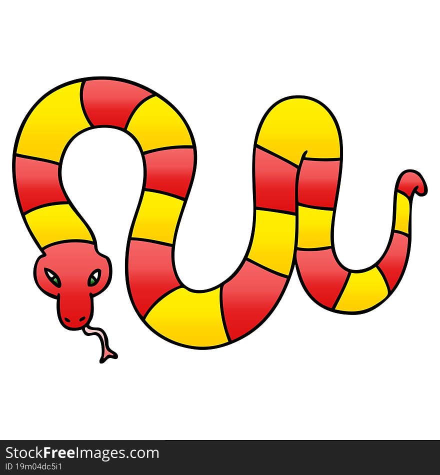 gradient shaded quirky cartoon snake. gradient shaded quirky cartoon snake