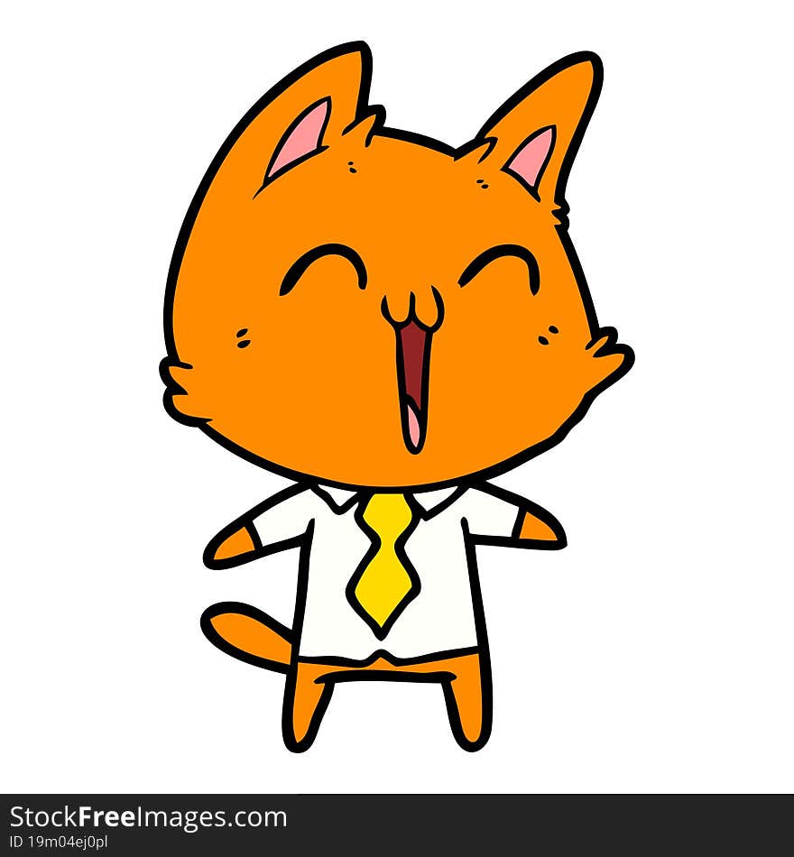 happy cartoon cat. happy cartoon cat