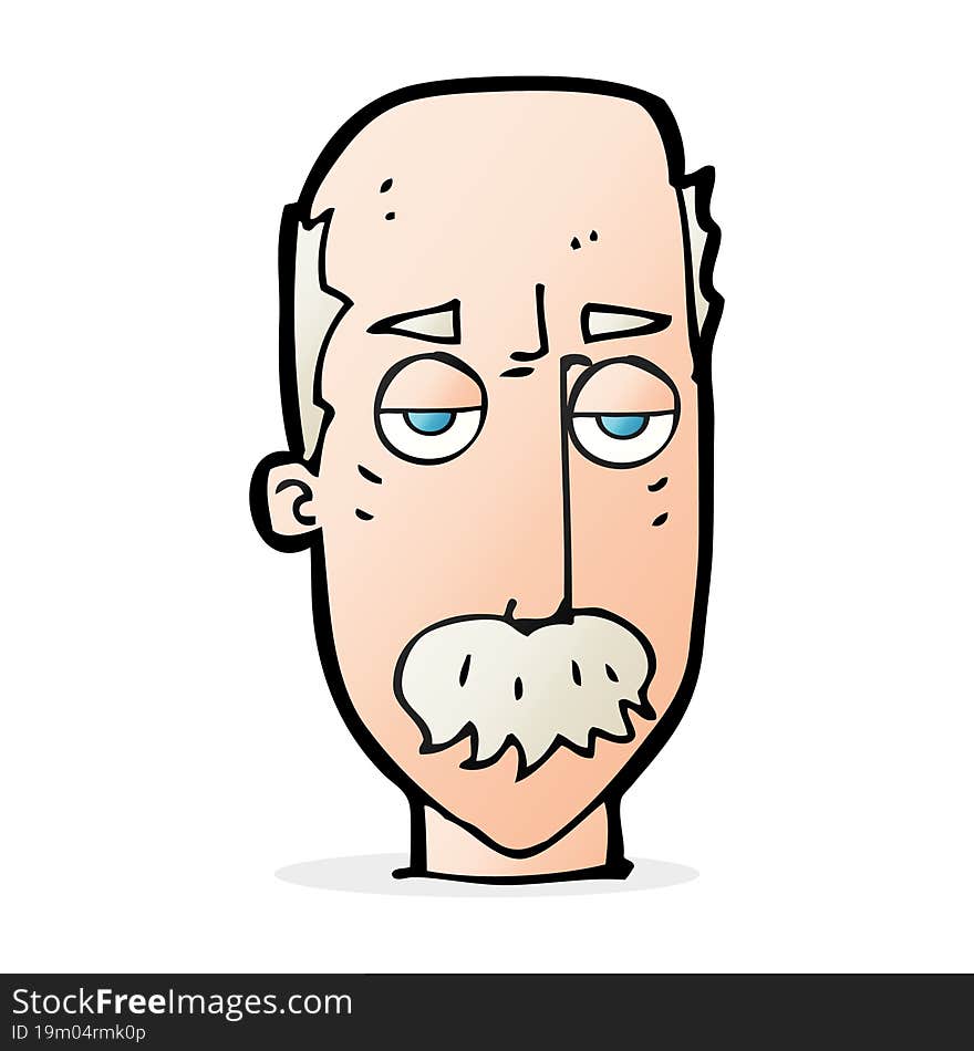 cartoon bored old man