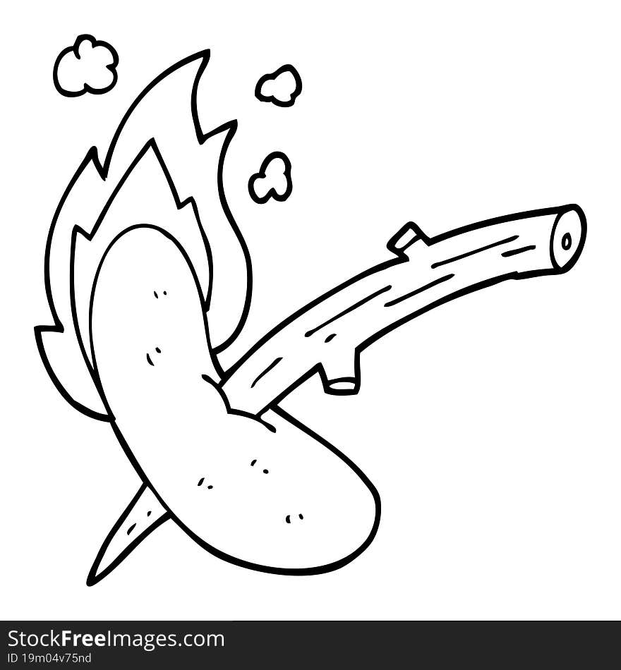 Line Drawing Cartoon Of A Hot Dog