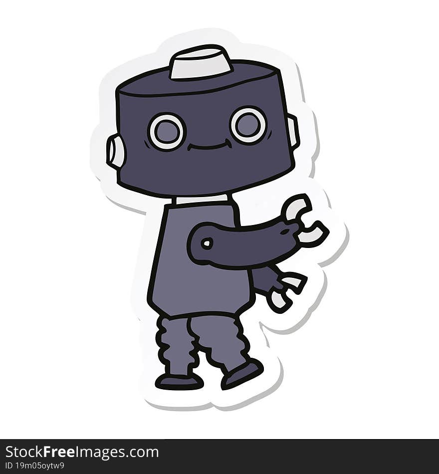 sticker of a cartoon robot