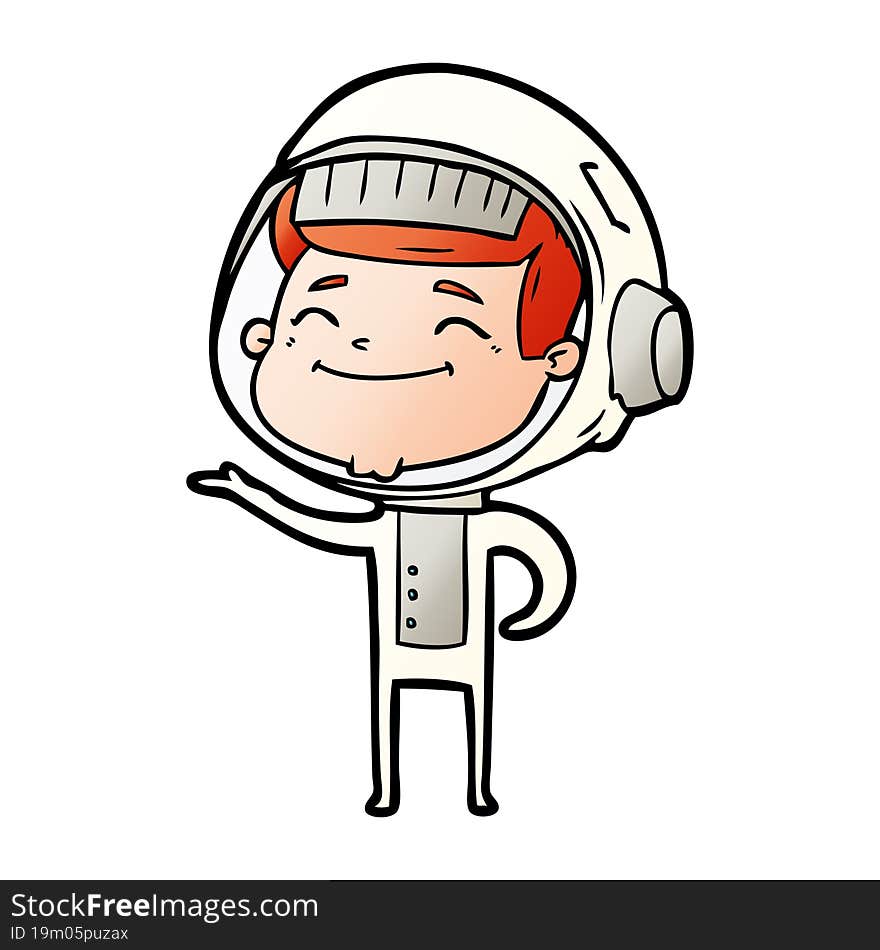 happy cartoon astronaut. happy cartoon astronaut