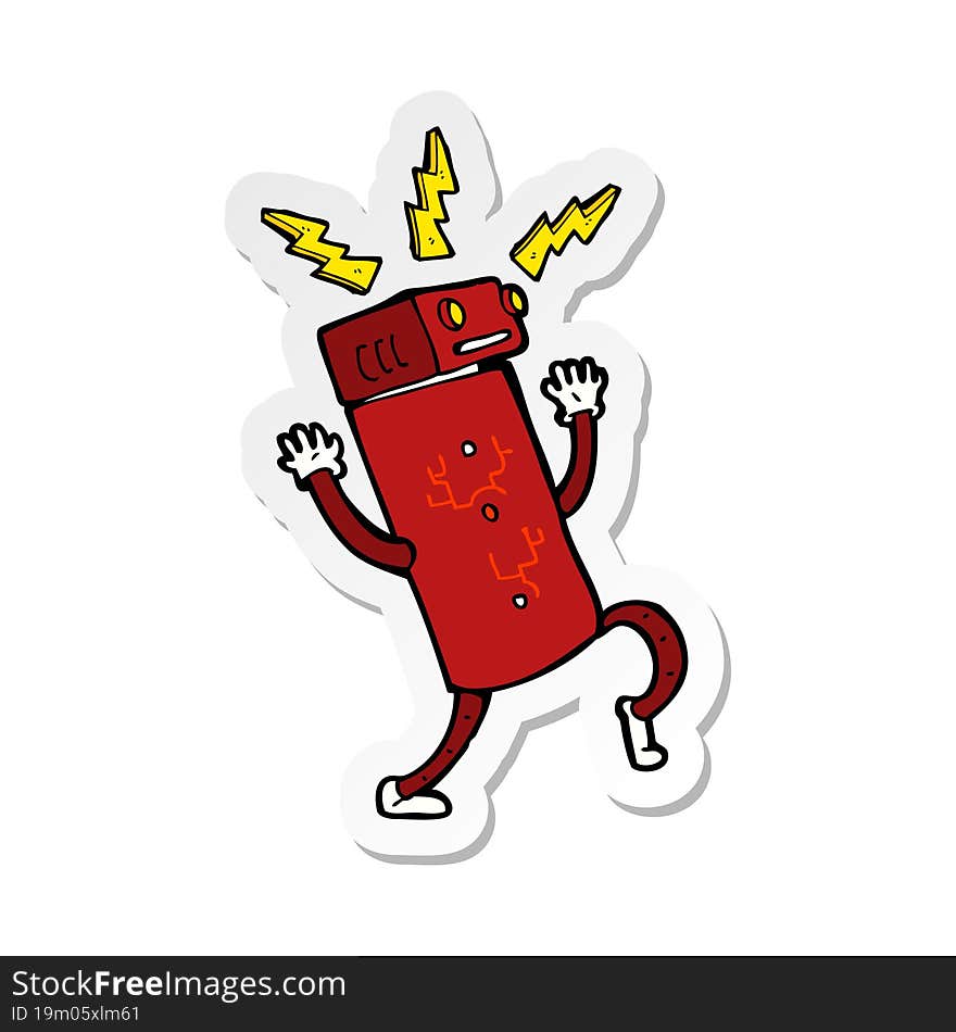 sticker of a cartoon robot